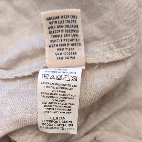 L.L. Bean Women's Beige Linen Cropped Capri Pants - Picture 8 of 13